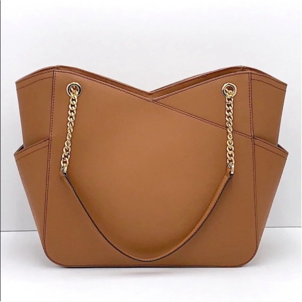 Michael Kors Large X Chain Shoulder Tote Bag Luggage - Picture 4 of 10